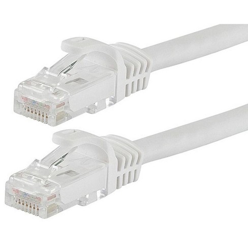 Monoprice SlimRun Cat6 Ethernet Patch Cable 25ft White - Ultra Slim Snagless 28AWG 550MHz UTP CMR Rated High Performance Network Cable