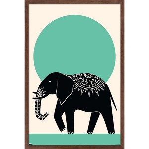 Trends International Ink Elephant Framed Wall Poster Prints - 1 of 4