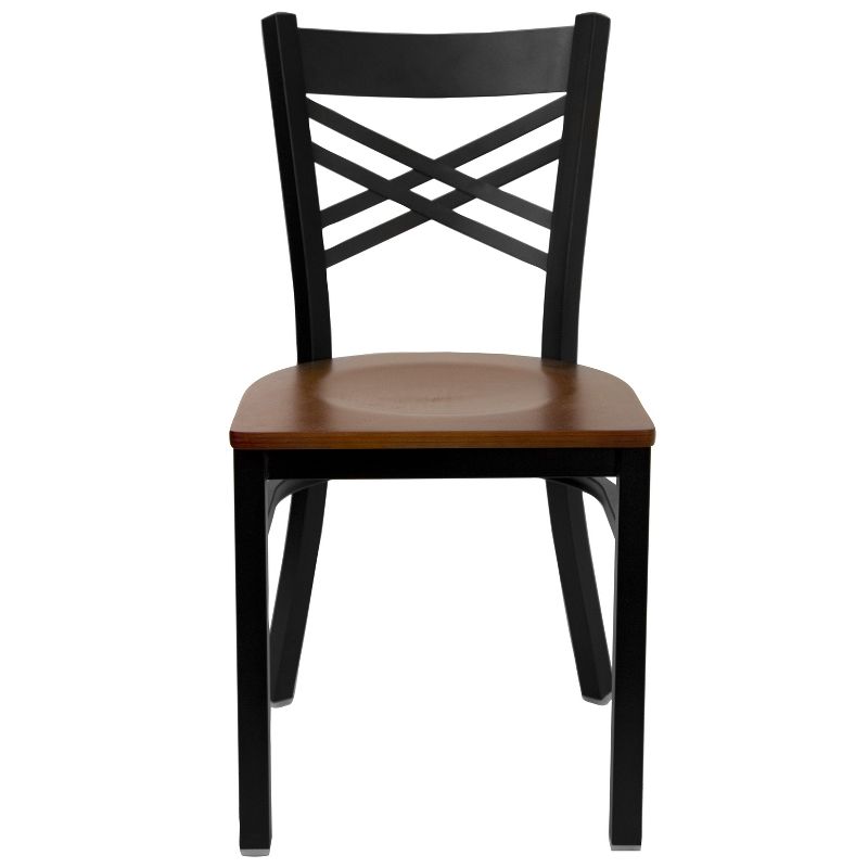 Flash Furniture Black ''X'' Back Metal Restaurant Chair, 6 of 9