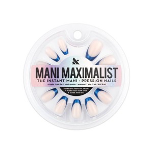 Olive & June Press-On Fake Nails - Blue Metallic French - 42ct - 1 of 4