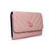 Disney Wallet, Foldover, Disney Signature D Logo Rose Gold, Pink, Chevron Stitch, Vegan Leather - 2 of 4