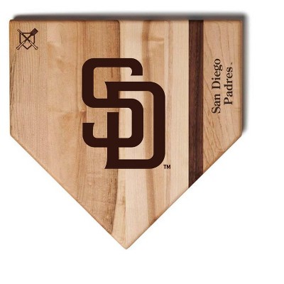 MLB 12-Inch Wooden Home Plate Cutting Board, San Diego Padres