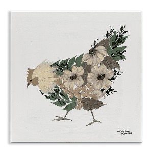 Stupell Industries Floral Chicken Farm Arrangement Wall Plaque Art - 1 of 4