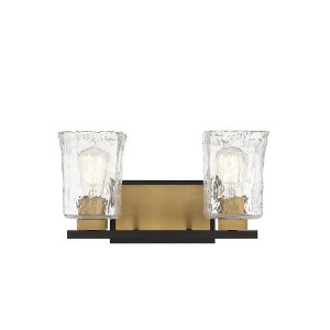 Savoy House Sidney 2 - Light Vanity in  Matte Black/Warm Brass - 1 of 1