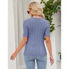 Womens Slim Fit Knit Short Sleeve Tops with Round Neck Sweater Style - image 2 of 4