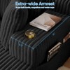 Mjkone 1PC Corduroy Sleeper Sofa Chair,51"Single Seat Chaise Lounge Chair With Pillows,Wide Armrest,Cup Holder,Storage - 3 of 4