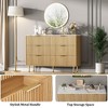 Fluted Wood Dresser 6 Drawers Dresser for Bedroom, Large Modern Chest of Drawers, Brown Dresser - 4 of 4