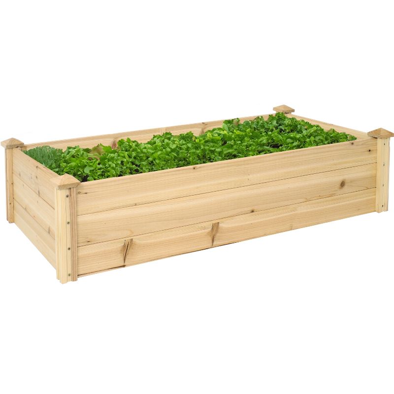 Sunnydaze Outdoor Rectangular Wood Raised Garden Bed for Flower, Vegetable, and Herb Gardening - 24" W x 48.25" L x 12.25" H - Brown, 6 of 11