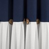 Linen Button 100% Lined Blackout Window Curtain Panel Navy/White Single 40X84 - 4 of 4