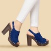 Allegra K Women's Open Toe Buckle Strap Slingback Platform Chunky Heel Sandals - 2 of 4