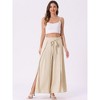 INSPIRE CHIC Women's High Slit Hem High Waist Casual Wide Leg Long Palazzo Pants - 2 of 4