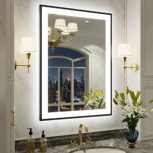 Apmir Super Bright Front & Back LED Lighted Anti-Fog Aluminum Alloy Framed Tempered Glass Bathroom/Vanity Mirror with ETL & 3-Year Warranty - 1 of 4