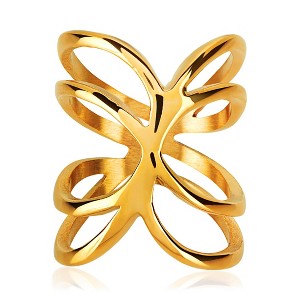 ELYA Women's Polished Intertwined Stainless Steel Ring (25mm) - 1 of 4