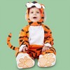Joyfy Baby Halloween Costume Tiger Jumpsuit with Tail, Toddler One Piece Animal Suit with Hat for Halloween Dress Up Party - 2 of 4