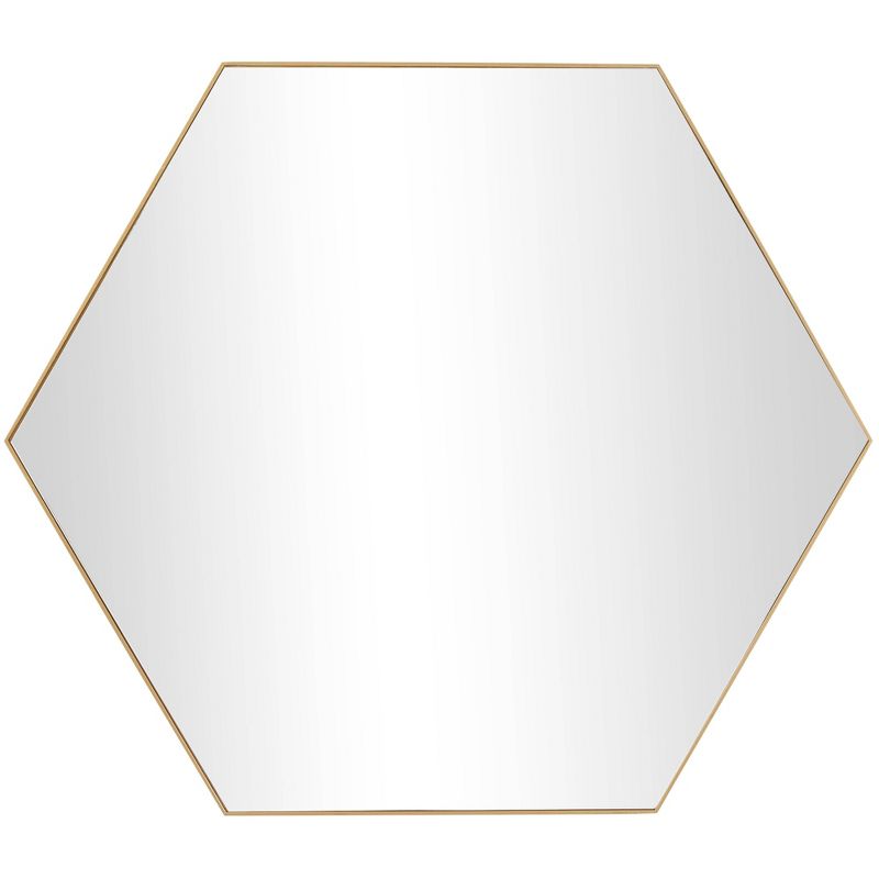 Contemporary Wood Hexagon Wall Mirror – Olivia & May, 1 of 11