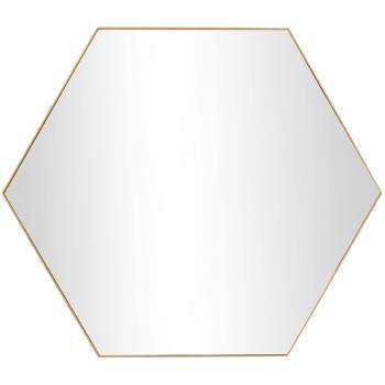 Contemporary Wood Hexagon Wall Mirror – Olivia & May