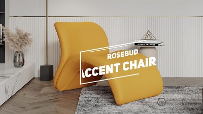 Geometric Yellow Metal Accent Chair with Wool Blend