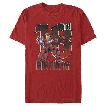 Men's Marvel Iron Man 18th Birthday Action Pose T-Shirt