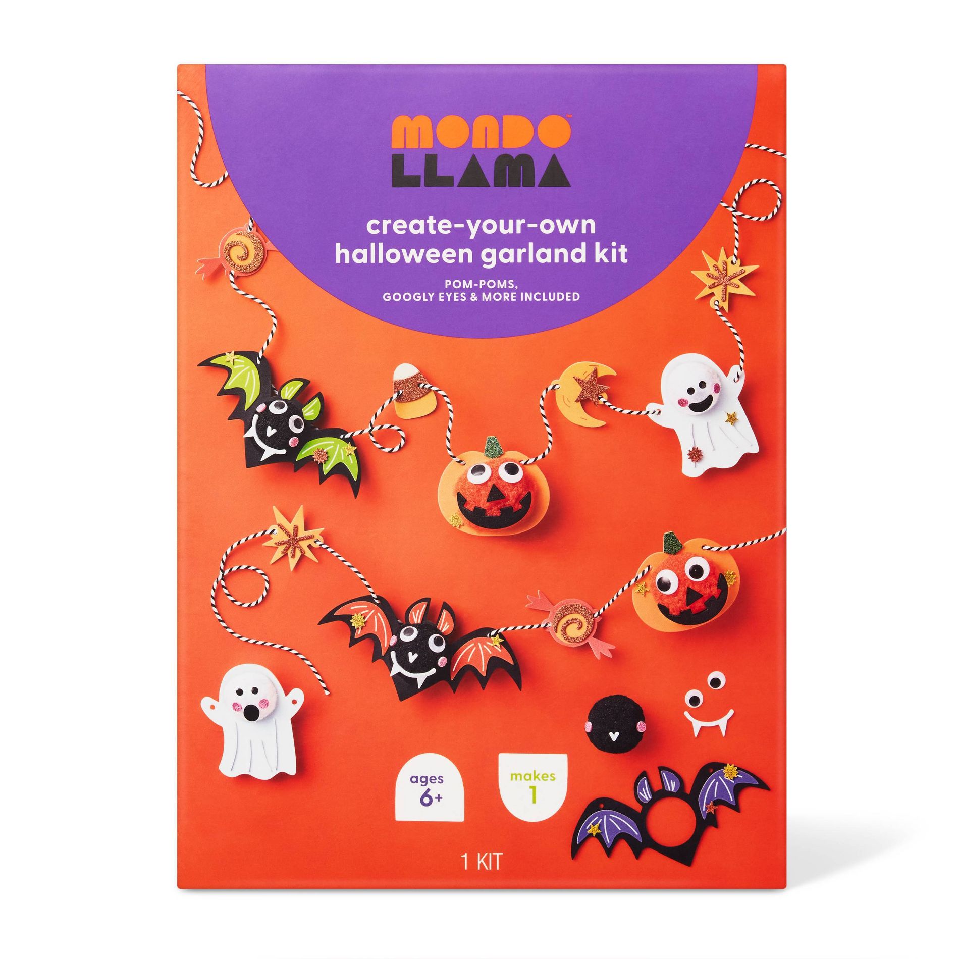 Halloween Pom Characters Garland Craft Kit - Mondo Llama™