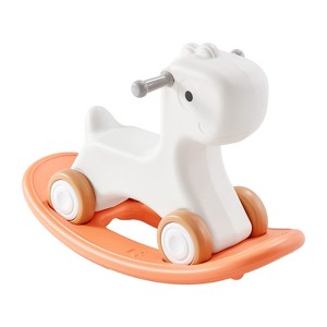 VEVOR Toddler Rocking Horse 3-in-1, Convertible to Balance Board, Equipped with 4 Gentle Wheels, Durable HDPE, Supports Children up to 80 lbs - 1 of 4