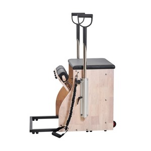 VEVOR Pilates Chair, Split-Pedal Stability Combo Chairs with Handles, Rubber Wood Frame Yoga Fitness Trainer, Exercise Reformer, Black&Wood Color - 1 of 4