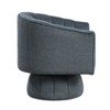 Maliang Dark Gray Velvet Accent Chair Modern Luxury Living Room Furniture, 1pc Swivel Chair Comfortable Barrel Back - 3 of 4