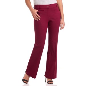 Rekucci Women's Ultra Stretch Pull-On Flared Leg Pants with Pockets | Soft Eco-Friendly Fabric - 1 of 4