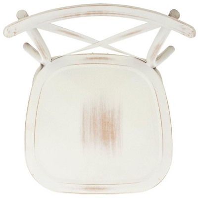 Elia Distressed White Aluminum Outdoor Dining Chair Set