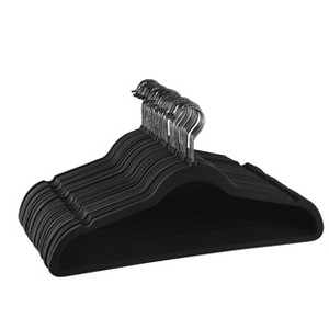 Elama Home Velvet Heavy Duty Hangers with Stainless Steel Swivel Hooks Set of 30 - 1 of 4