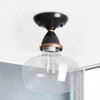 Dewdrop Vintage Brown Light Clear Seeded Glass Semi Flush Mount Ceiling Lamp - 2 of 4