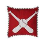 Bacati - Baseball Red/Grey Muslin Throw Pillow