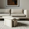 HomeRoots Set of Two Natural Solid Wood Triangle Pedestal Nested Coffee Tables - 2 of 4