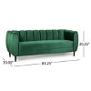 NicBex 83.25 Inch 3 Seater Sofa Couch with Deep Seat Modern Comfy Velvet Couch with Wood Legs for Living Room - 3 of 4