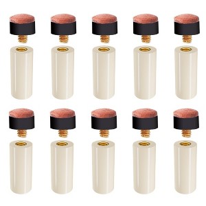 GSE 10 Pieces 12mm/13mm Billiard Pool Tips, Soft/Hard Screw-on Tips Replacement or White Pool Cue Stick Nylon Ferrules Replacement - 1 of 4