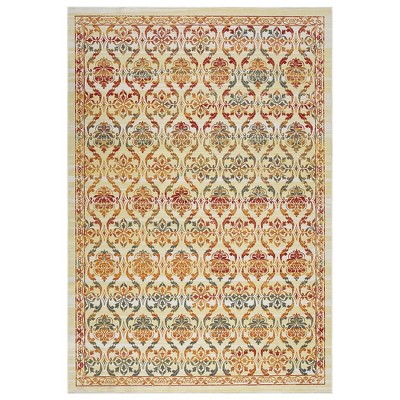 WhizMax Modern Rugs Floral Print Mat Non-Slip Boho Low Pile Non-Shedding Carpet