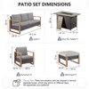 Buenhomino 4 Piece Patio Furniture Set 41in Fire Pit Table Outdoor Furniture Sets Patio Couch Outdoor Chairs 50000 BTU Propane Fire Pit - 4 of 4