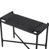 Ridstar Hand-Woven Paper Rope Ottomans For Entryway, Living Room, Bedroom & Office-Black - 2 of 4