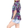 LA LEELA Women's Button Down Short Sleeve Summer Camp Short Sleeves Shirt Hawaiian Club party Casual Tops - 3 of 4