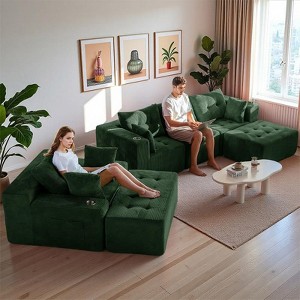 MAXYOYO 101" Modular Couch with Chaise and 49'' Boneless Chaise Lounge, Sofa in A Box, No Assembly Required, 3 Packages Shipping - 1 of 1