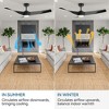 52"Ceiling Fan with Lights Remote Control Dimmable 7 Speeds Reversible Noiseless Modern DC Motor Ceiling Fan for Low Ceiling Kitchen - 4 of 4