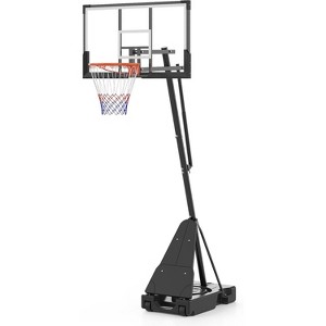 Basketball Hoop Outdoor Portable 48 Inch Backboard, 4.92-10ft Quickly Adjustable Basketball Goal System with Wheels for Court/Backyard - 1 of 4