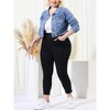 Agnes Orinda Women's Plus Size Cropped Long Sleeve Trendy Fashion Denim Jean Jackets - 2 of 4