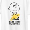Women's - Peanuts - Smile More Worry Less Short Sleeve Graphic T-Shirt - 2 of 4