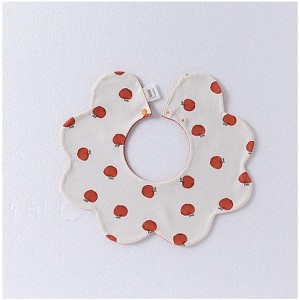 MyKids-Usa Adorable Simple Pattern Cotton Snap-on Flowers Shaped Bib - 1 of 2