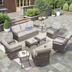 Buenhomino Outdoor Patio All-Weather Wicker Furniture Set - 1 of 4