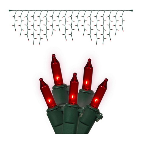 Vickerman Christmas Mini Light Icicle Set With Green Wire : Target