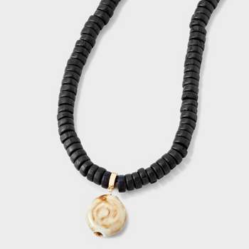 Beaded Choker with Wood Shell - A New Day™ Gold
