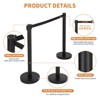 Crowd Control Stanchions with Retractable Belt, 36" Queue Posts & 6.5ft Belt - Heavy Duty Weighted Bases - 3 of 4