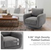 MAYEERTY Swivel Accent Chairs for Living Room, 32Inches Wide Upholstered Armchair with Plush Back Pillow, Modern Sofa Corner Barrel Chair- Beige - 3 of 4
