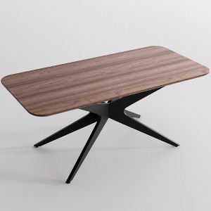 YOUNIKE 69.3" L x 33.9" W Wooden Dining Table Rectangular Dining Room Table Set for 4, Modern Island Table for Kitchen with Metal Legs - 1 of 4